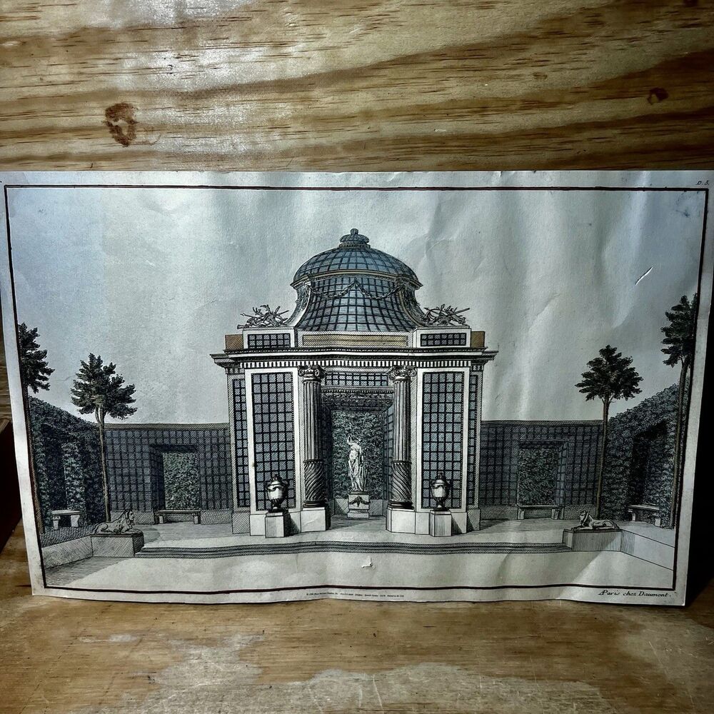 Delafosse Spanish Garden Art Print 1996 Bruce McGaw Neoclassical Architecture